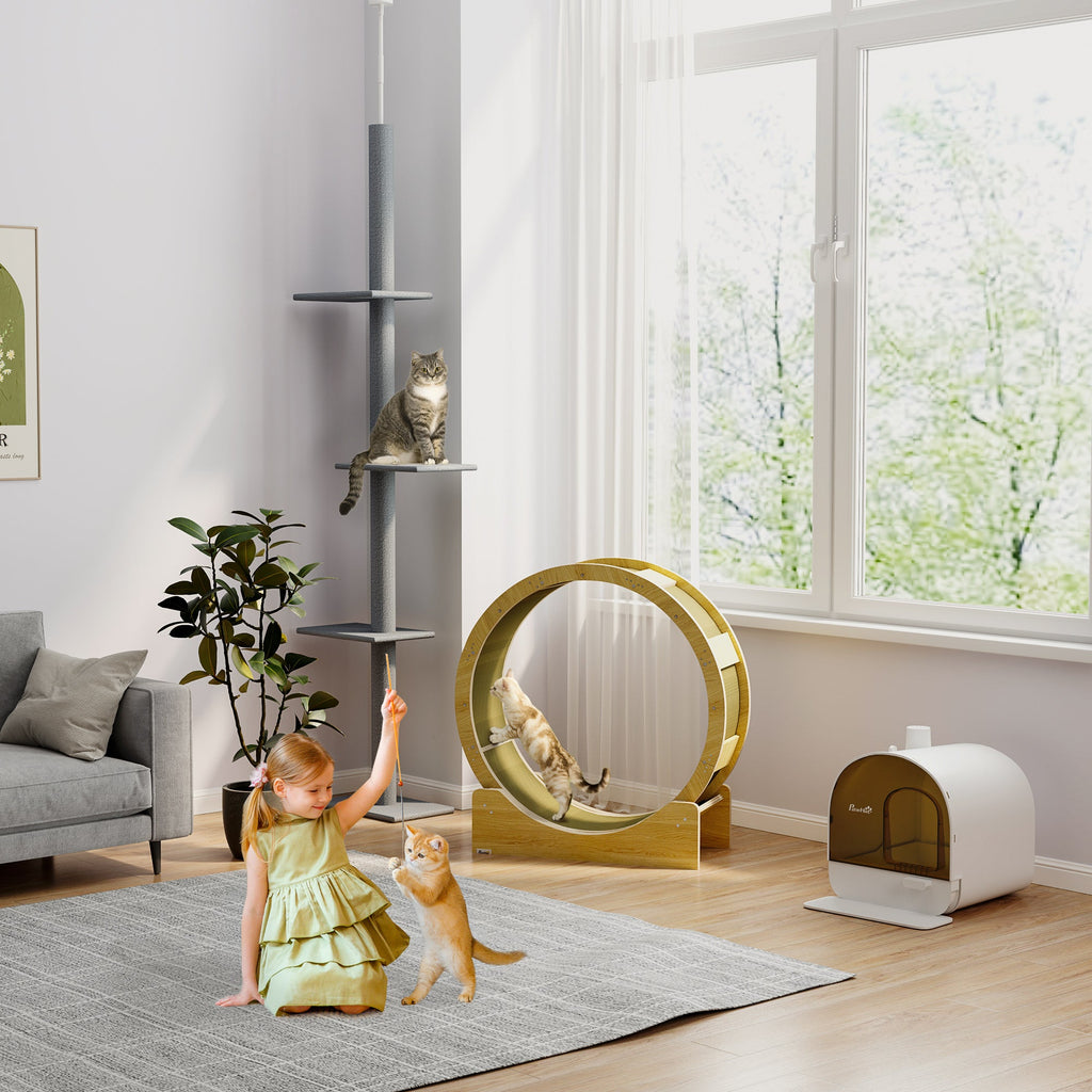 Floor-to-Ceiling Cat Tree Cat Climbing Tower with Sisal-Covered