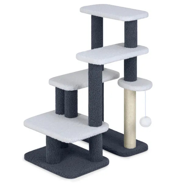2-in-1 Cat Stairs & Tree With Sisal Scratching Post, 4 Levels Pet