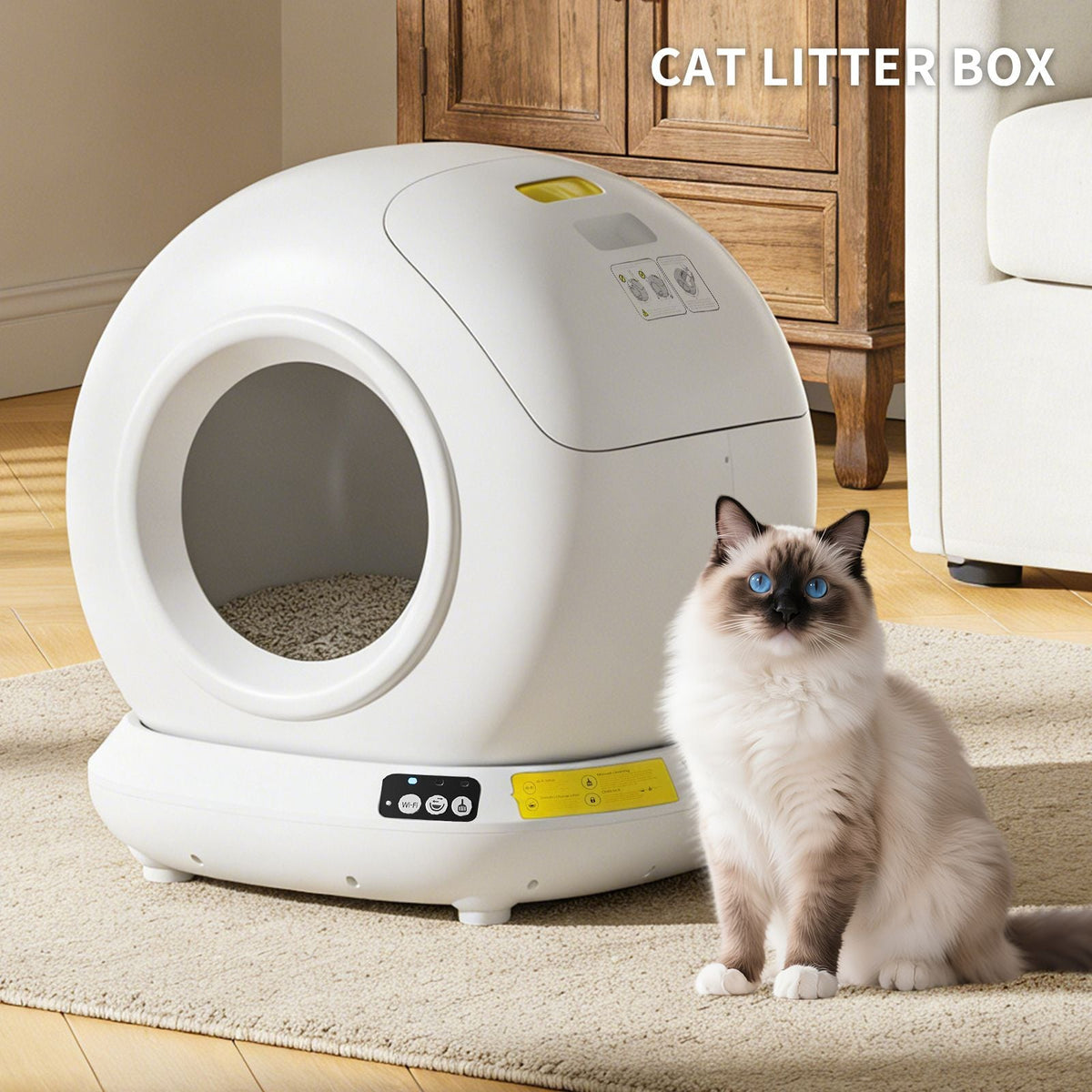 Self-Cleaning Cat Litter Box | Fully Enclosed Automatic, App Control,