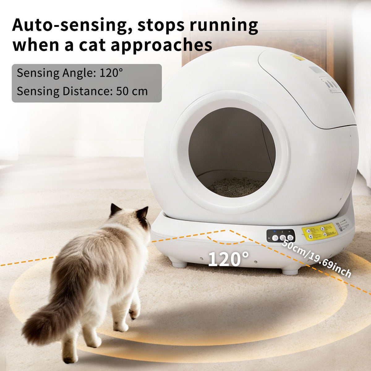 Self-Cleaning Cat Litter Box | Fully Enclosed Automatic, App Control,